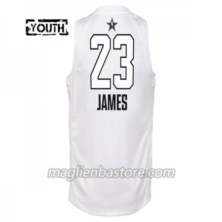 Maglia Cleveland Cavaliers LeBron James  23 2018 All-Star Jordan Brand Bianco Swingman - Bambino